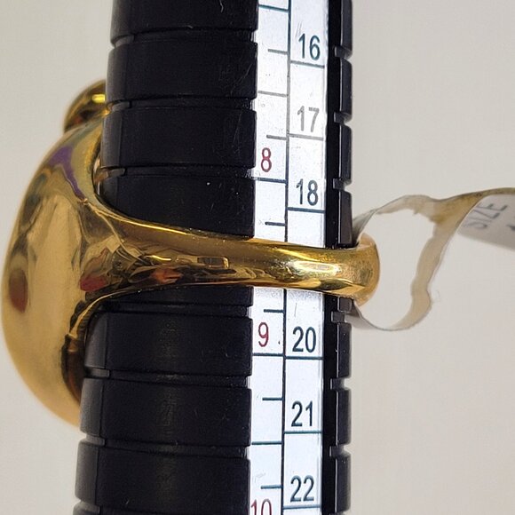 Gold and White Swirl Crystal Ring Size 8.5 - 8.75 Fashion Cocktail Ring - Picture 7 of 12